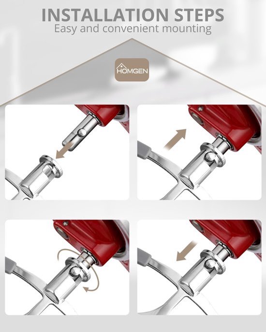 Flex Edge Menghaak voor Mixer, roestvrijstalen platte menghaak voor 4,14/4,73 liter kantelbare staande mixer vervangende menghaak accessoires met haak van flex — afbeelding 5