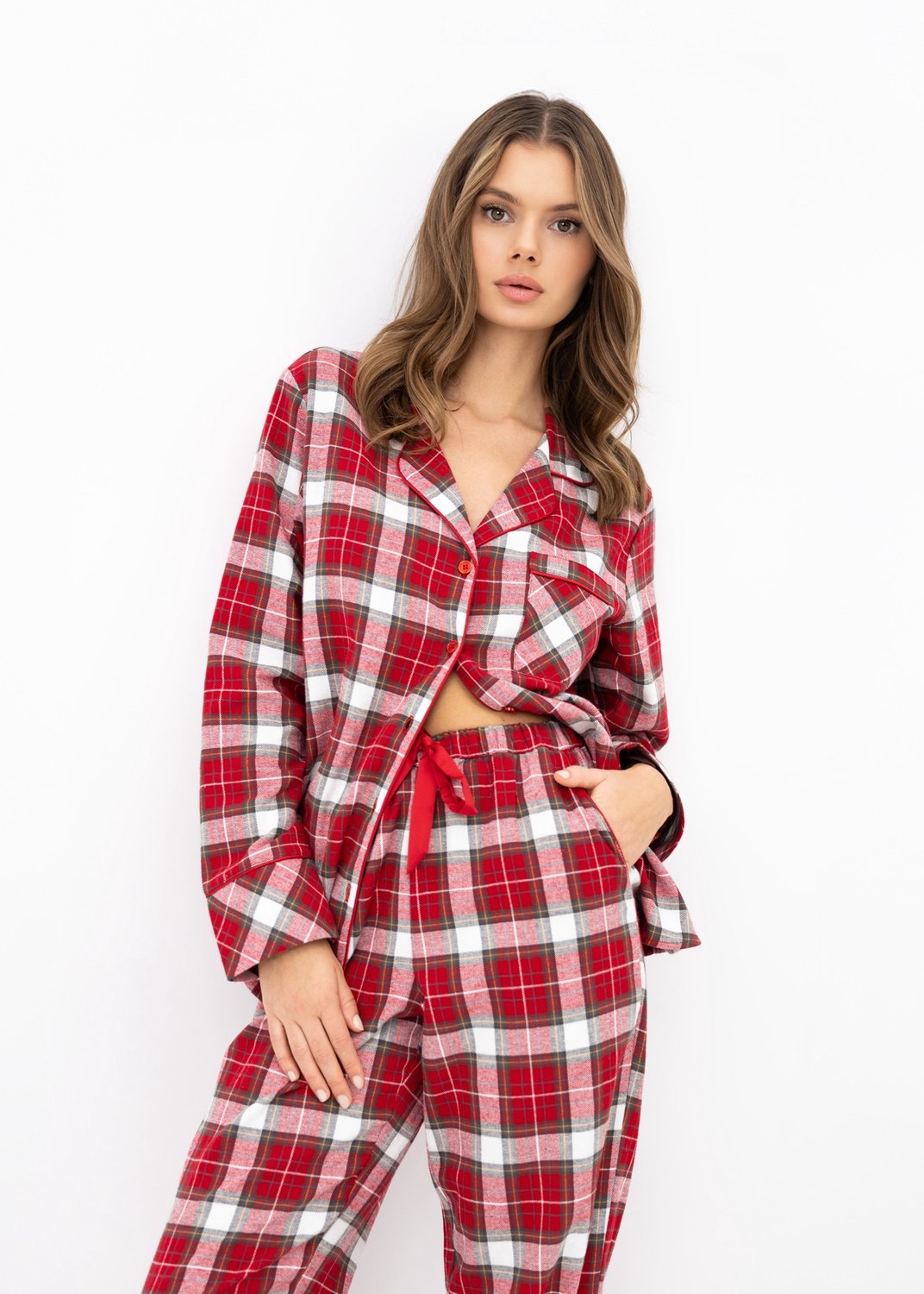 S& Sensis Sensis Flanellen Pyjama Yulie Dames 44 / Rood