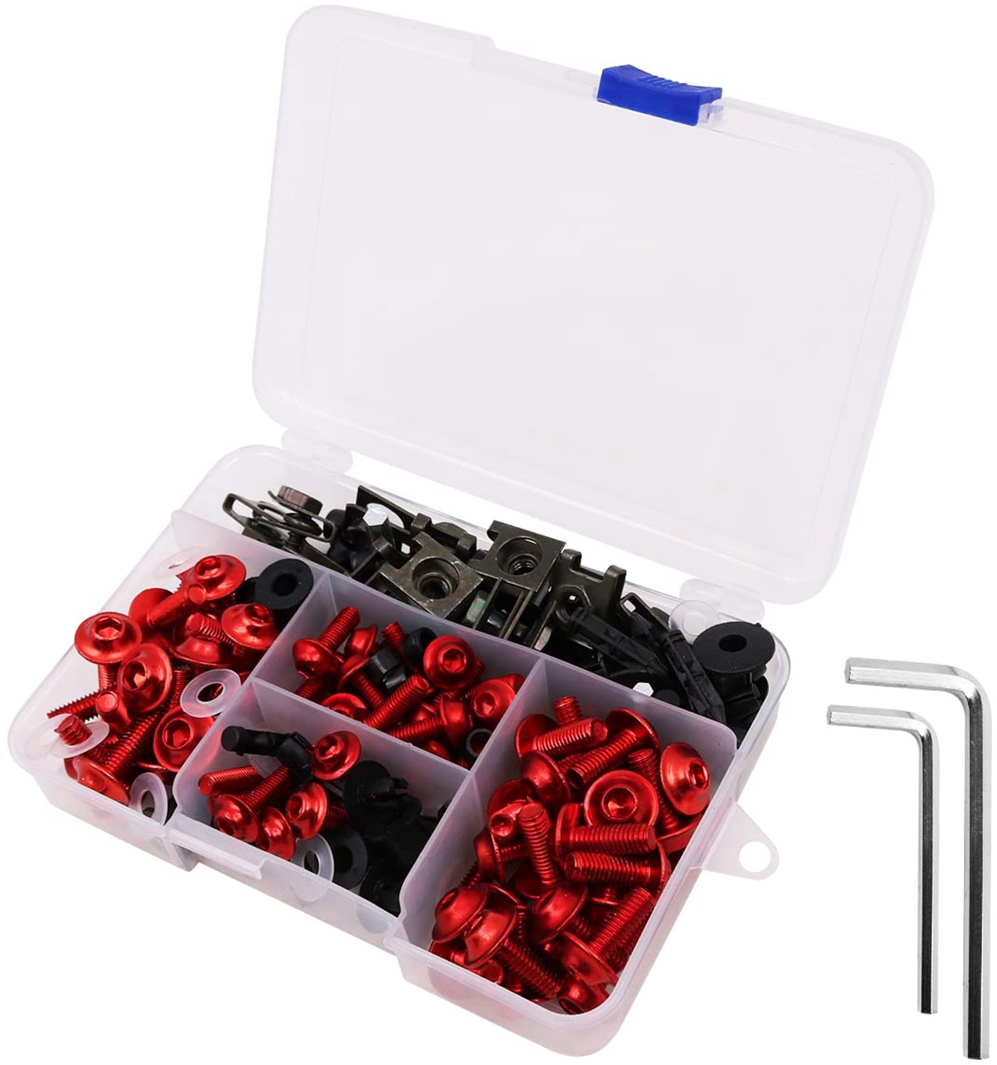 Motorfiets Schroeven 177Pcs - Bevestigingsset Kuip - Moeren/Bouten Set - Carrosserie Schroeven - Eenvoudig te Installeren - PP Opbergdoos