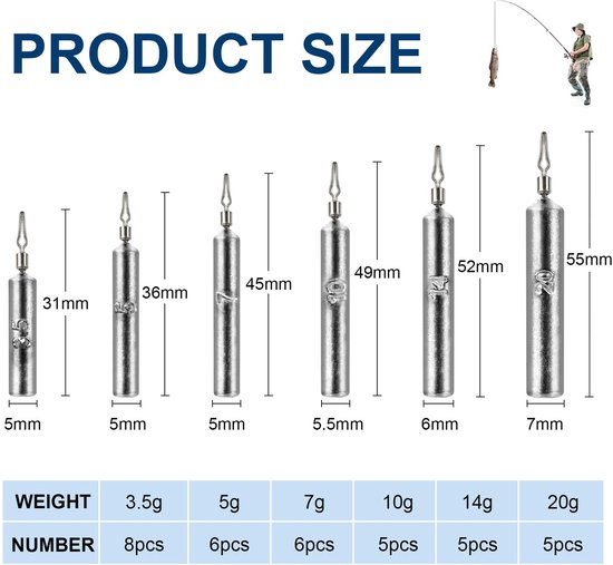 Set van Drop Shot Gewichten voor Vissen — afbeelding 5
