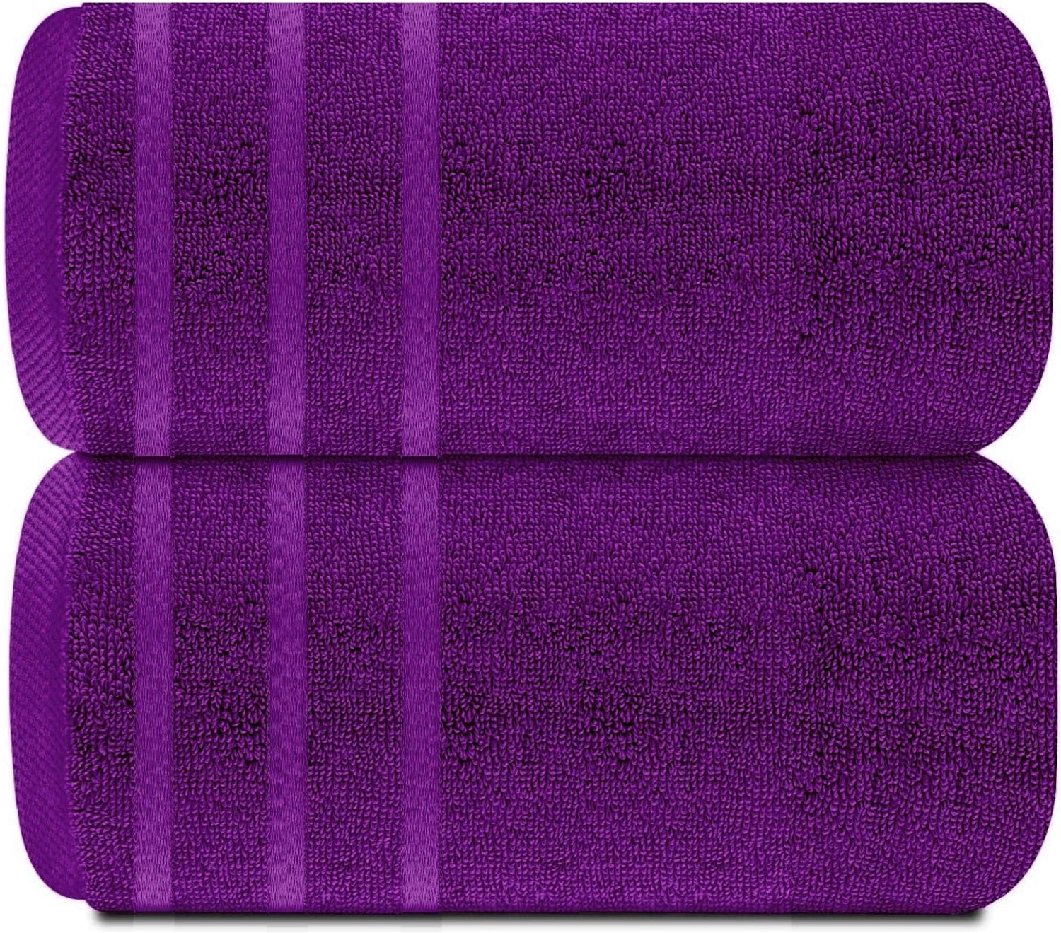 Set van 2 Extra Grote Badlakens 100x200cm - 100% Egyptisch Gekamd Katoen 600gsm - Paars