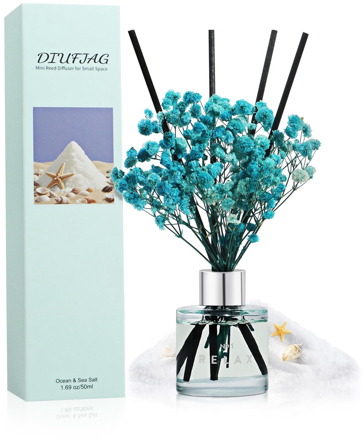 Geurdiffuser met Zeezout en 8 Sticks 50ml