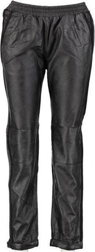 10 feet zwarte leerlook katoen mix broek - Maat XS | bol.com