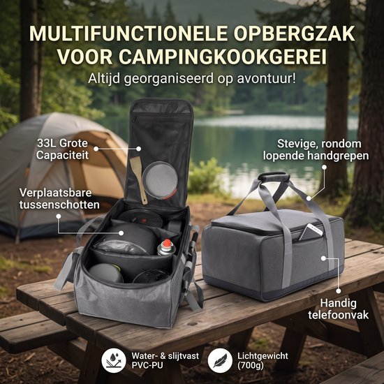Kampingsserie Kookgerei- en Kookgereedschappenzak - L - Geschikt voor Kooktoestel - 1 stuk — afbeelding 3
