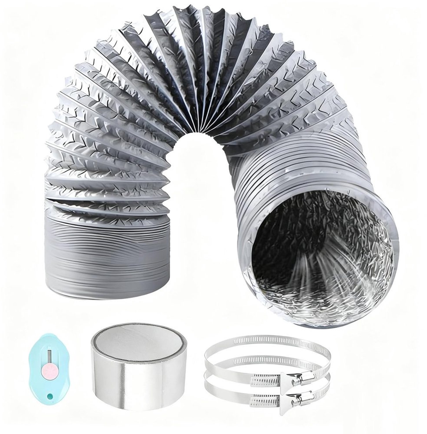Flexibele PVC Afvoerslang van 6m met Klemmen