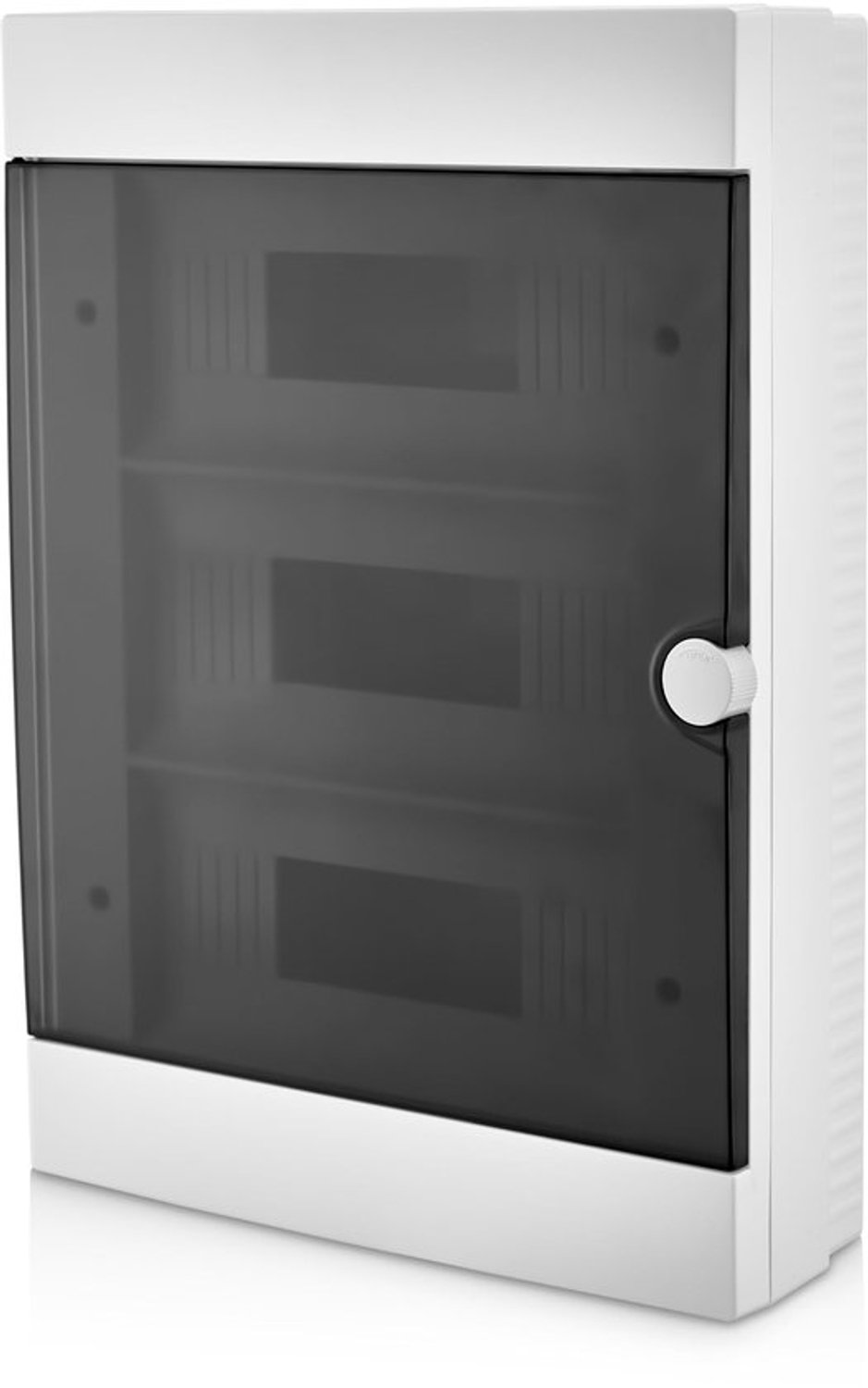 Schakelkast, p[bouw, 36 modules, 3 rijen, groepenkast, wit, voor schakelaars, elektrische installatie, IP40, verdeelkast met DIN-rail en transparante klep voor alle binnenruimtes
