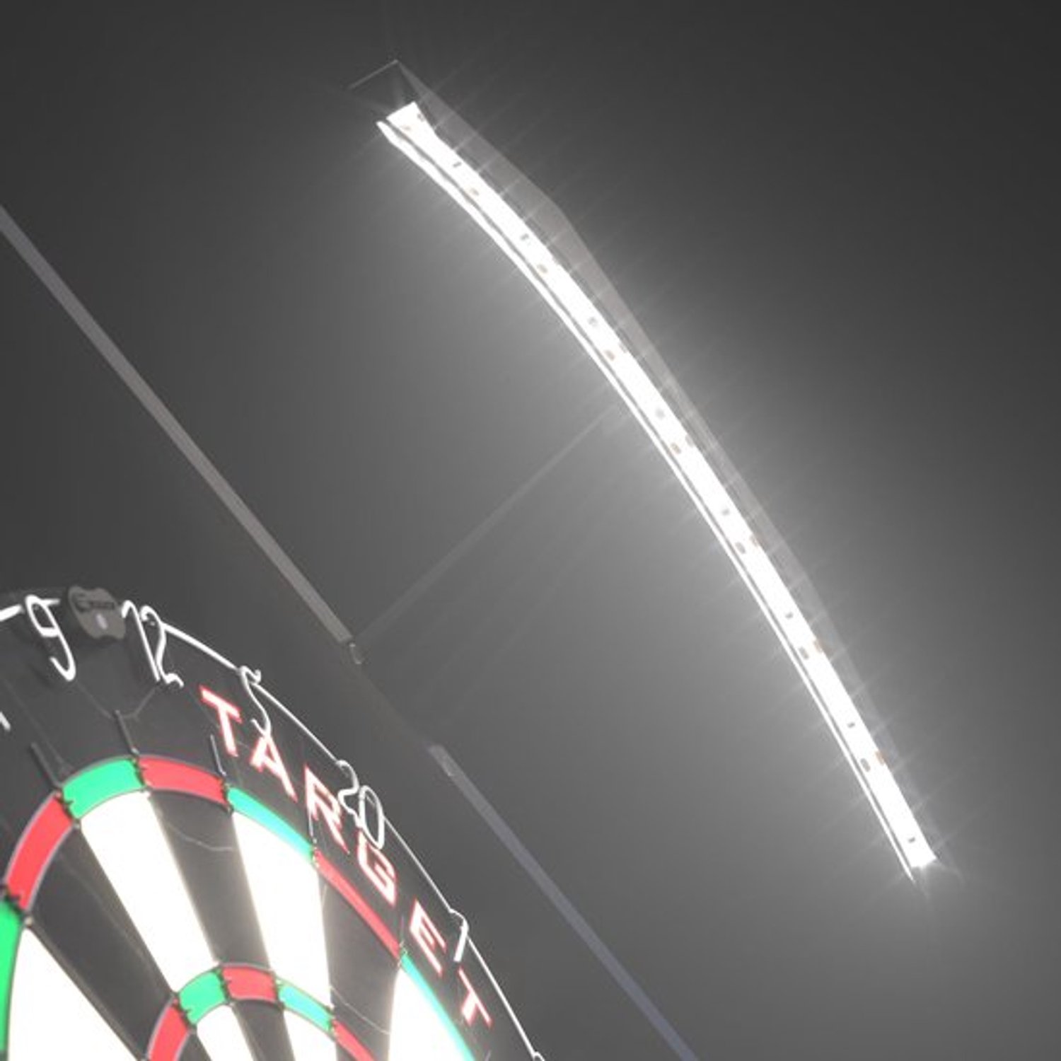 Arc Dartboard LED Light - Securely Fits all Dart Boards or Darts Cabinets - Easy Assembly - Bright Lighting Illuminates Whole Board