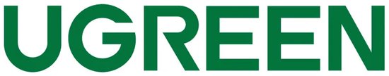 Groen UGREEN-logo in een strak, vet lettertype op een witte achtergrond.