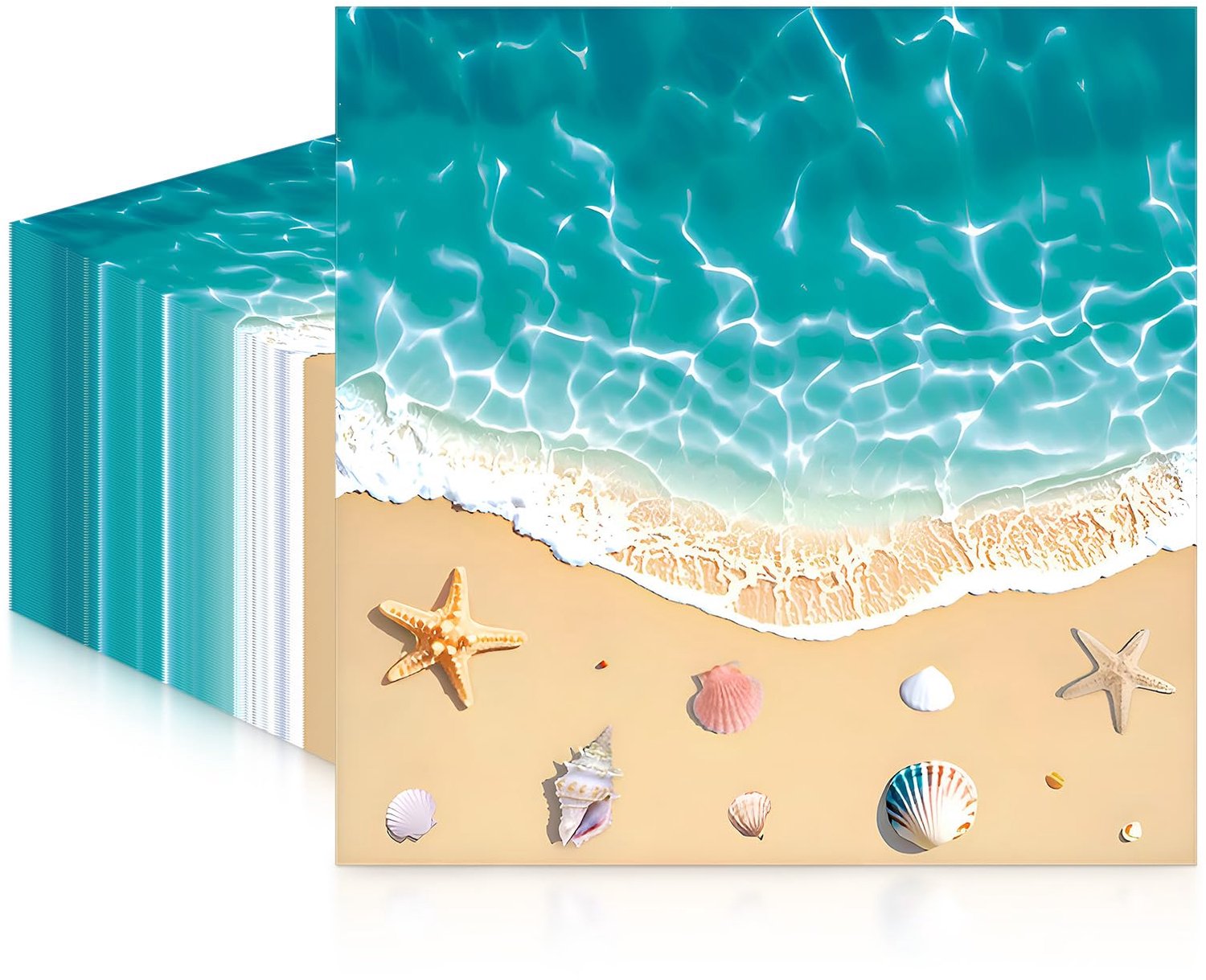 Papieren feestservetten 33 cm x 33 cm - 20 stuks - 2-laags - recyclebaar - voor verjaardag en strand thema - Luxento