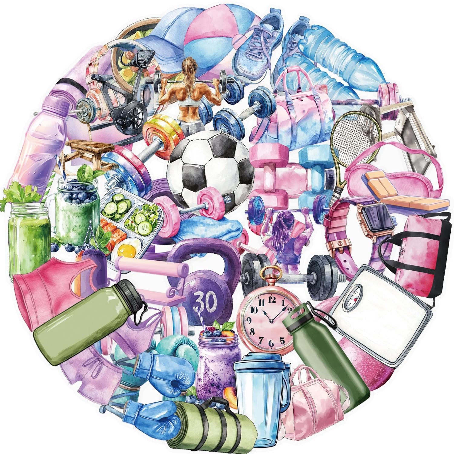 Fitness Stickers - Transparant - Set van 50 Stuks