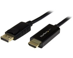 StarTech.com Câble DisplayPort vers HDMI 2m - 4K 30Hz - Adaptateur DP vers HDMI - Convertisseur pour Moniteur DP 1.2 à HDMI - Connecteur DP à Verrouillage - Cordon Passif DP vers HDMI (DP2HDMM2MB)