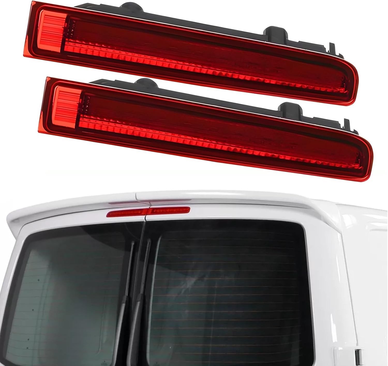 LED verkeerslicht voor links en rechts, hoog geplaatst, vervangend voor T5 T6 Transporter - Rode lens, geschikt voor VW T5 2003-2015 en T6 2015-2024, helder en duurzaam