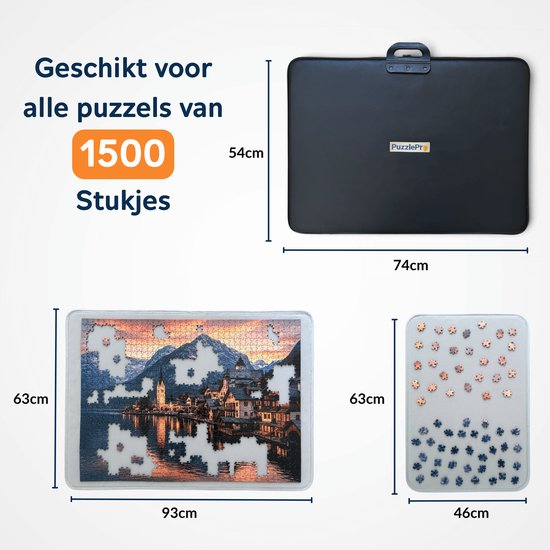 PuzzlePro Puzzelkoffer (Comfort) - 1500 stukjes - 93x63cm - Puzzelmap - Portapuzzle - Puzzeltafel - Puzzelbord - Puzzelmat - Puzzelplaat - Puzzelplank — cadeau in Spellen & Speelgoed - foto 8