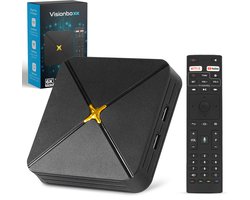 Visionboxx Android TV Box - Geschikt voor Chromecast Google - Gecertificeerde Netflix media streamer - 4K HDR - 4GBR en 64GB opslag ROM