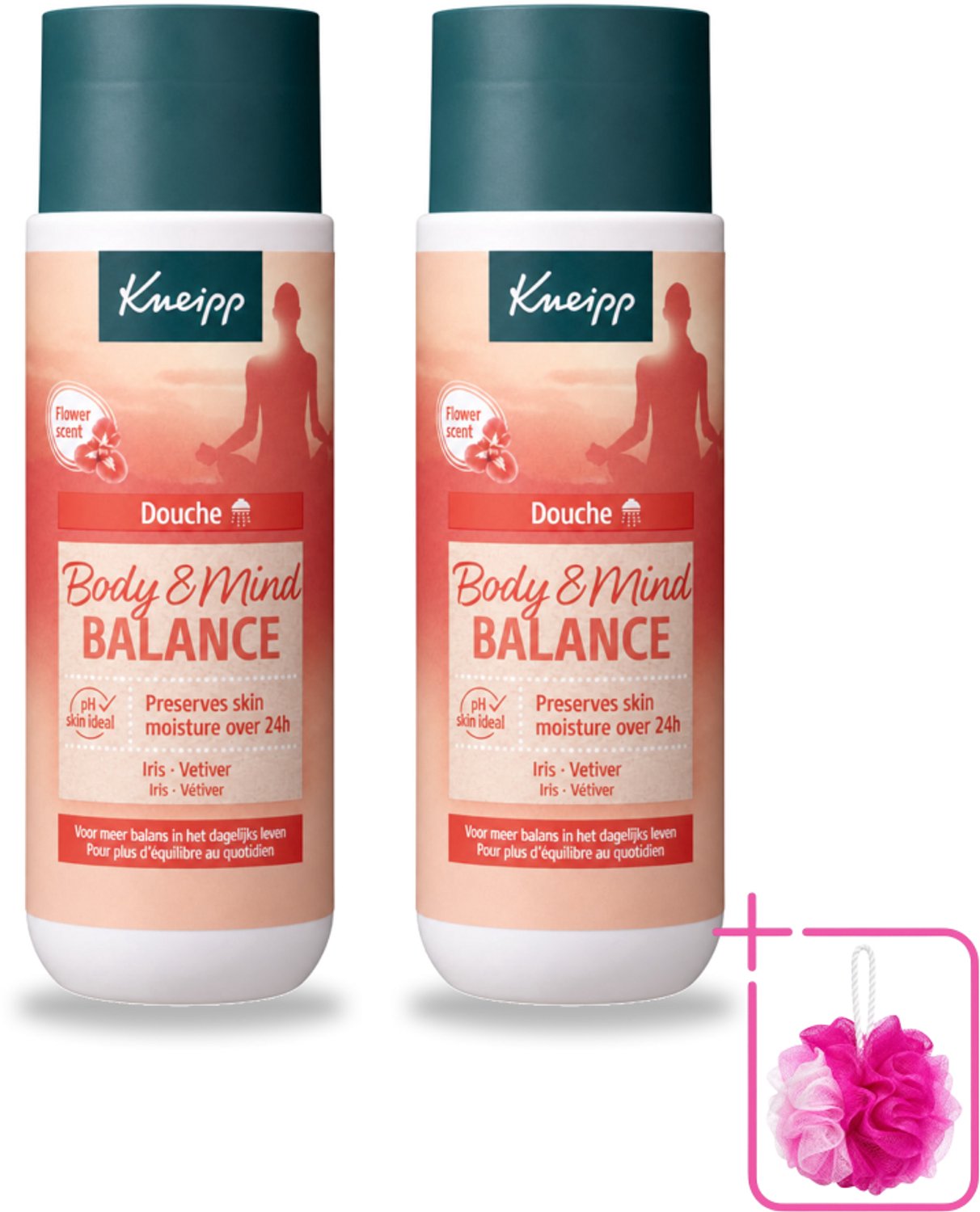 2 x Kneipp - Douchegel - Body & Mind Balance - 200 ml - Bulkverpakking - Douchegel - Douchemop - Balans