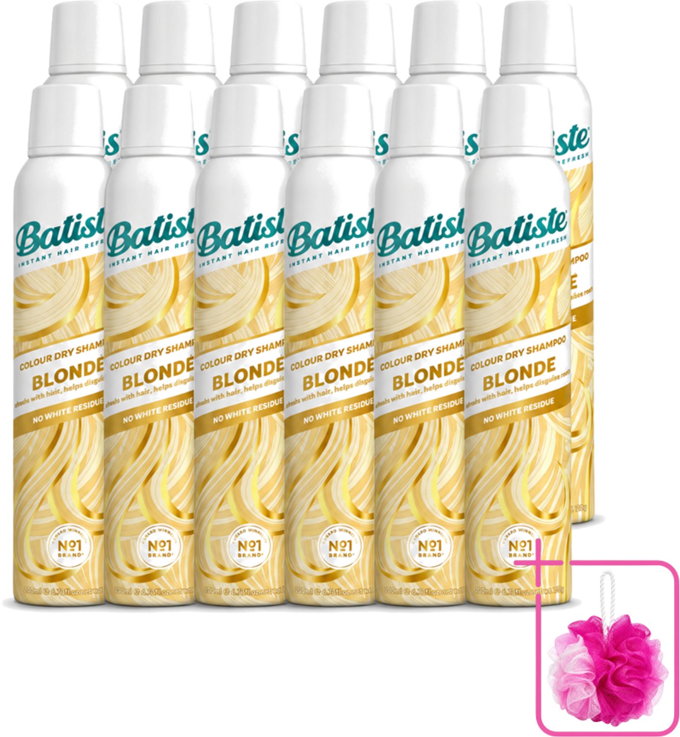 12 x Batiste - Hint of Colour Light Blond - Droogshampoo - Verfrist en Verlevendigt Lichtblond Haar - 200ml - Bulkverpakking - Lichtblond haar - Douchemop - Droogshampoo