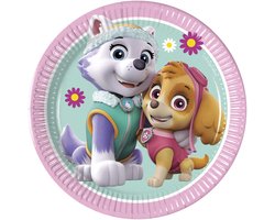 Vegaoo - 8 kleine kartonnen Paw Patrol Stella + Everest borden