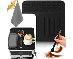 Topmat voor Luxe Koffiemachine met Barista Doek en Koffie Reinigingsborstel, Krasbestendig en Antislip Silicoon, Bescherming en Onderhoud voor Espresso Machines