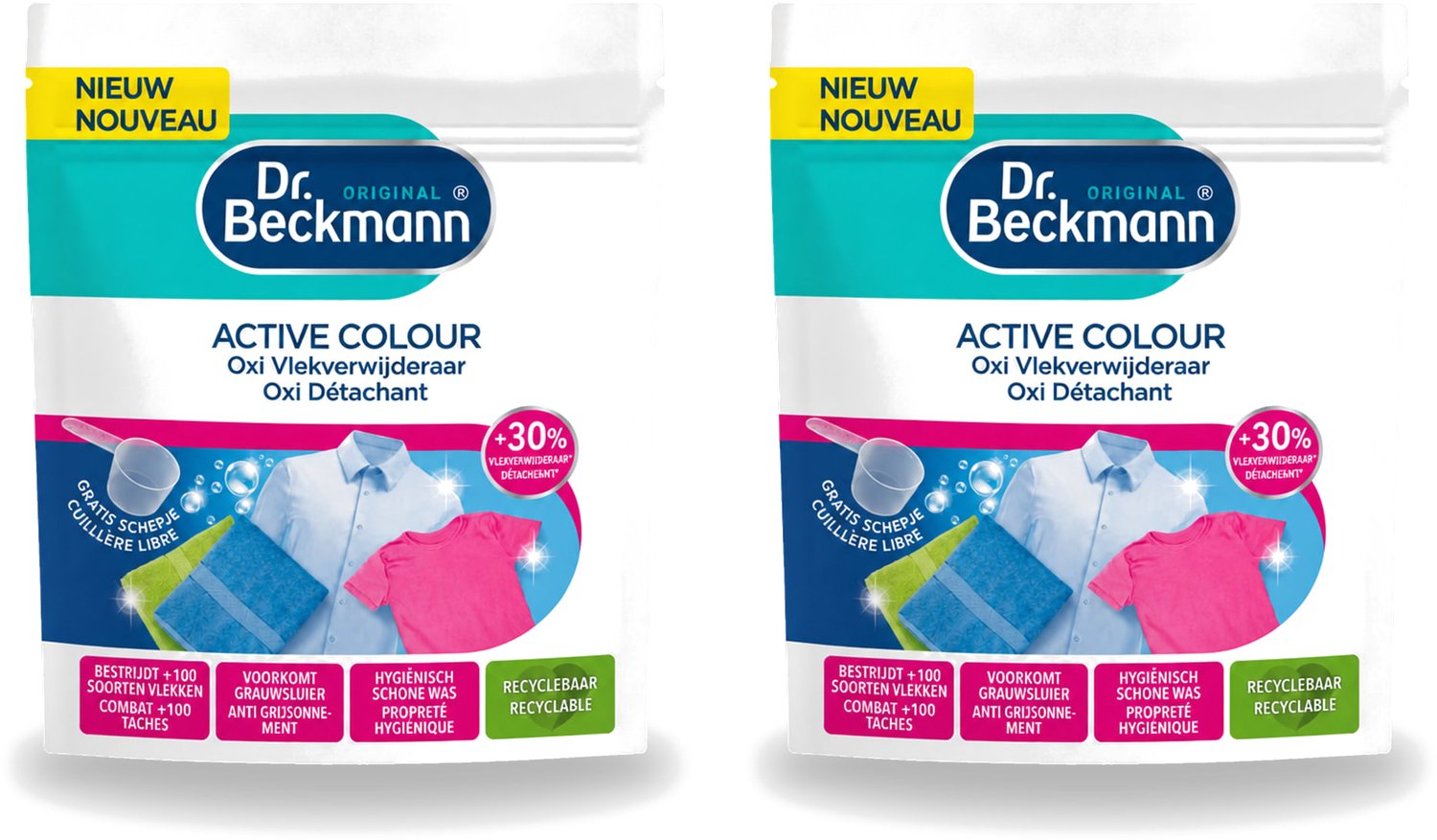 2 x Dr. Beckmann – Active Colour Oxi – Vlekverwijderaar – 400 g - Voordeelverpakking - 2 stuks
