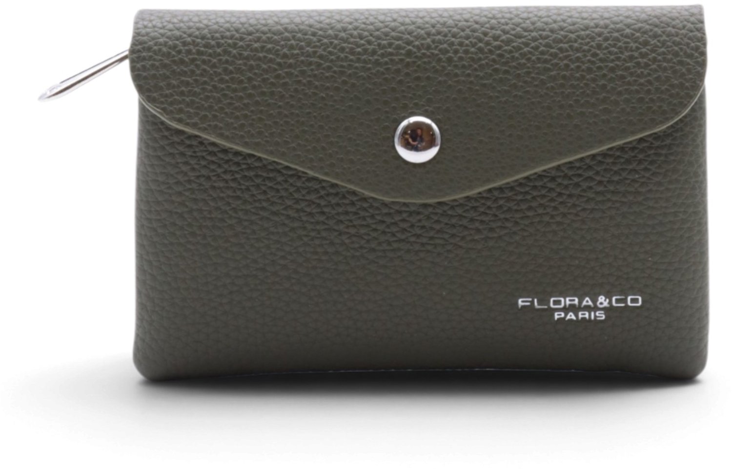 Flora&Co - MILA - medium - generfd imitatieleer - Dames Portemonnee - Portefeuille - Beurs - Wallet - met rits en flap - kaki/groen