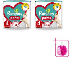 2 x Pampers – Luierbroekjes – Pants Maat 4 – 66 Luiers - Bulkverpakking - Luier broekje - Douchemop - Luier voor baby