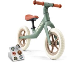 Apollo Trailbuddy Loopfiets 2 jaar - Slechts 2,2 kg - 12 inch lekvrije banden - Verstelbaar zadel - Jongens & Meisjes - Groen