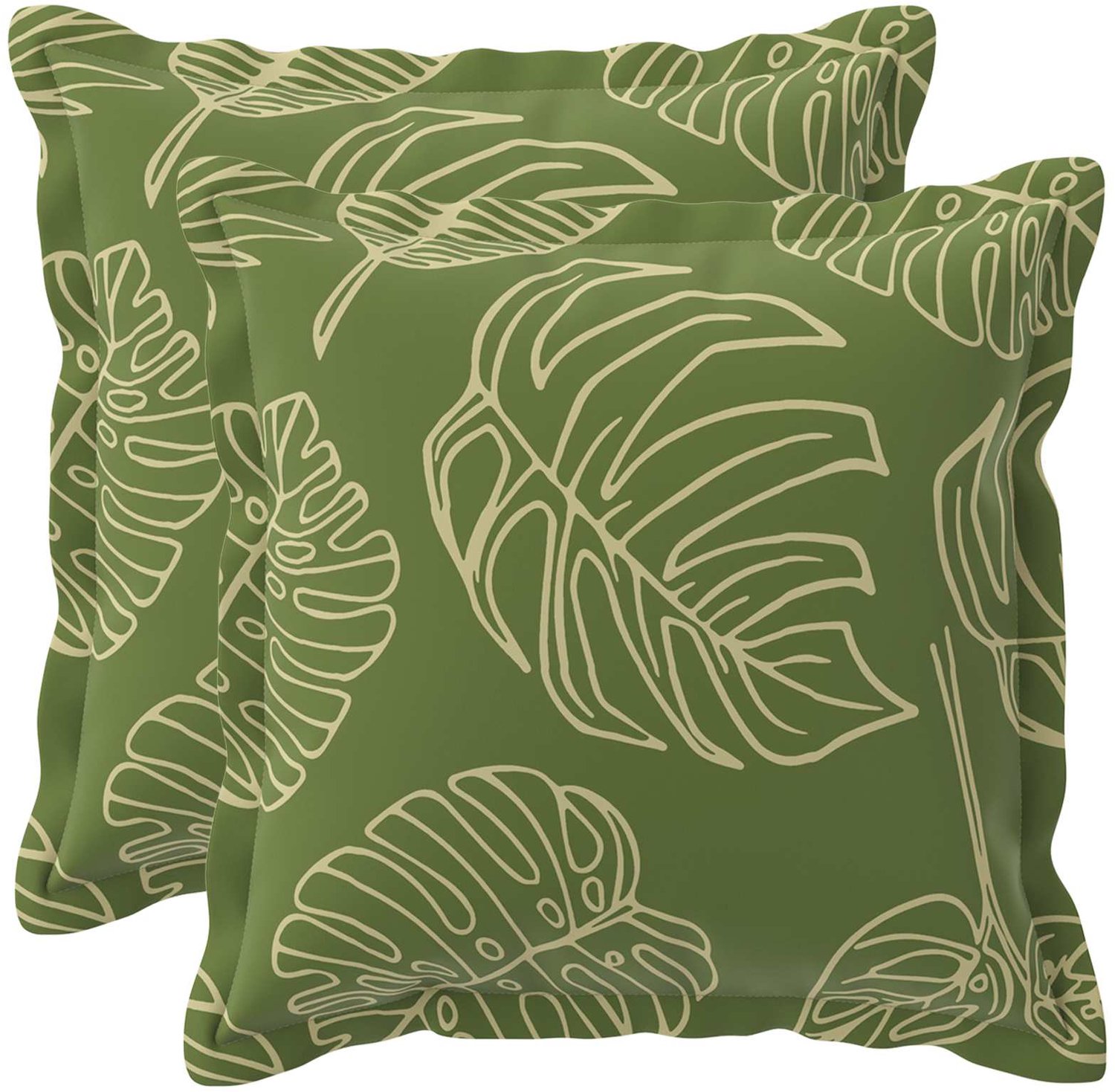 vidaXL Dekenkussen - 2 - st - HOUTEN - Blad - Design - 45 - x - 45 - cm - Polyester Bladontwerp