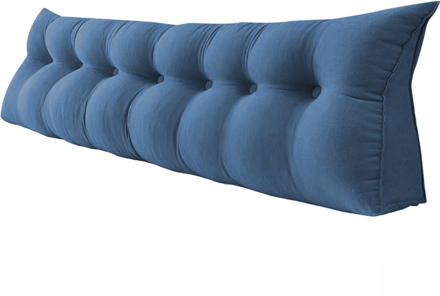PIPIPOXER Rugsteunkussen - Hoofdbordkussen - 200 cm- voor Bed of Sofa - Driehoekig Wigkussen - Wasbare Hoes - Corduroy - Diepblauw