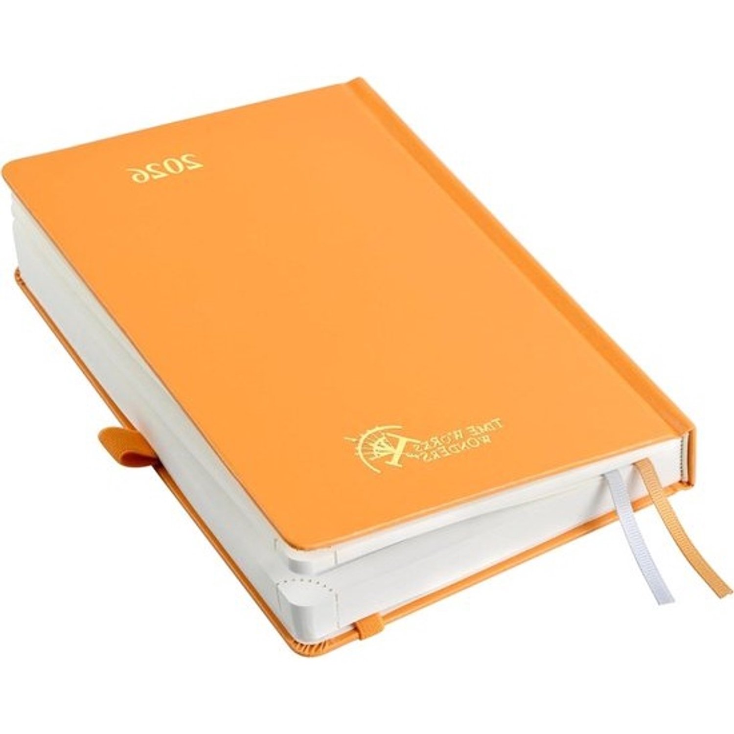 POPRUN agenda 2026 - één dag per pagina - A5 hardcover, 25, dagplanner met intervallen van 30 minuten, binnenvak, oranje, TJ-26-CEHBTA5-OR