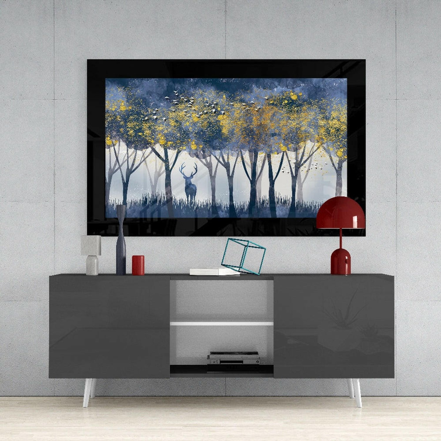 Glasschilderij – Stil Bos – Moderne Kunst aan de Muur