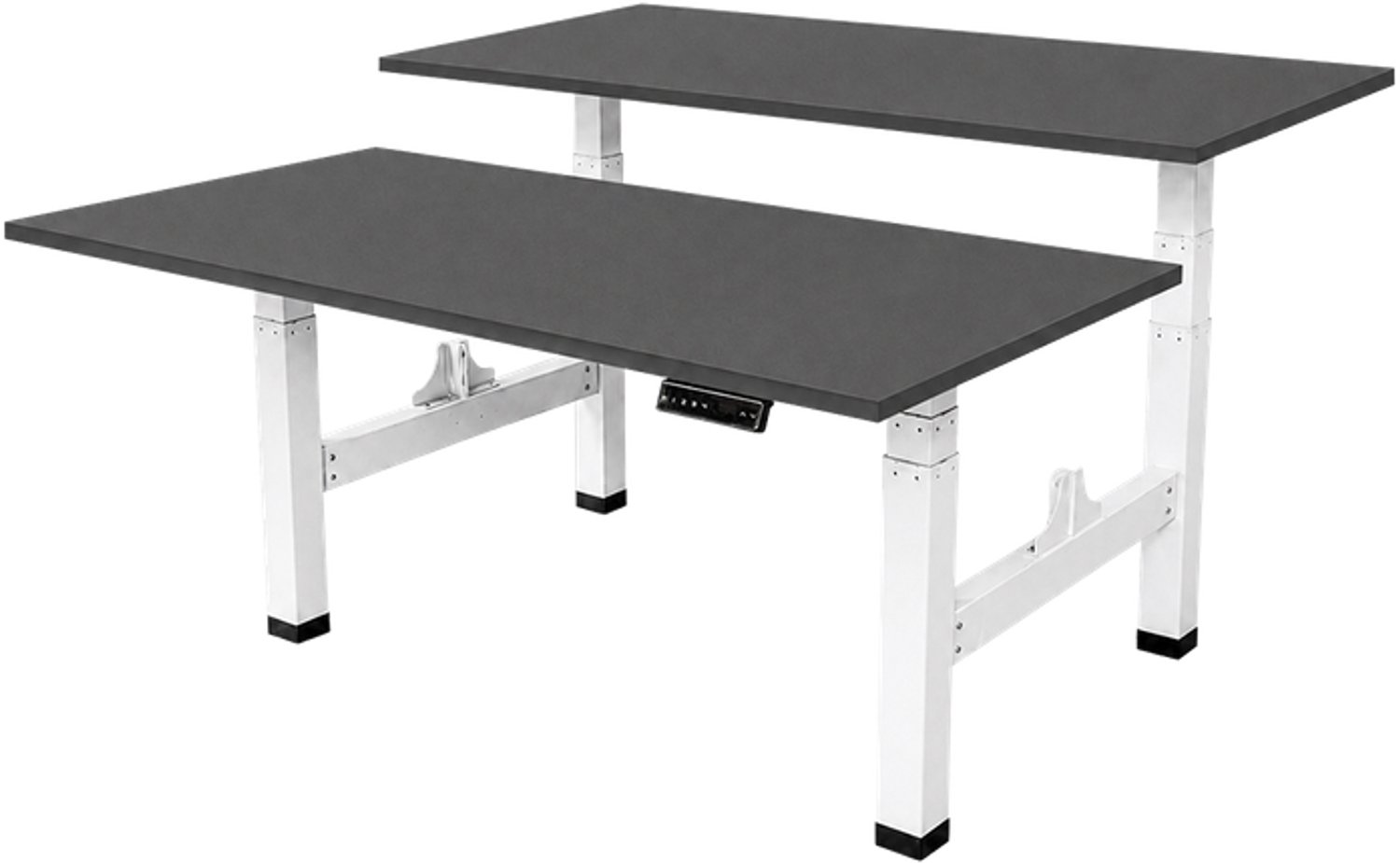 Sedero Elektrisch verstelbaar duo bureau - 160x80 cm - Two dual motor - Wit / Antraciet