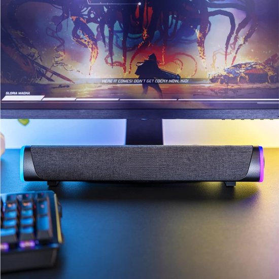 Soundbar - Soundbar PC - Compacte Soundbar voor TV - Grijs - 8cmx 42cm x 7cm — afbeelding 4