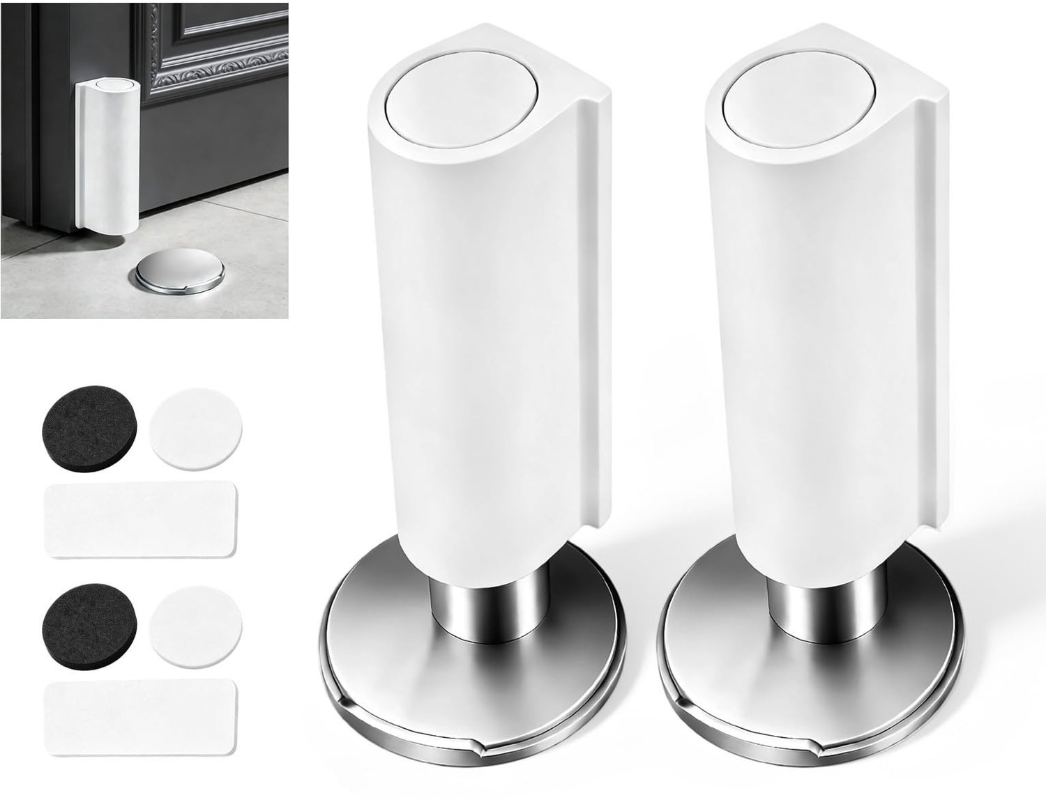 Magnetische Deurstopper Set van 2, Zelfklevend en Roestvrij Staal