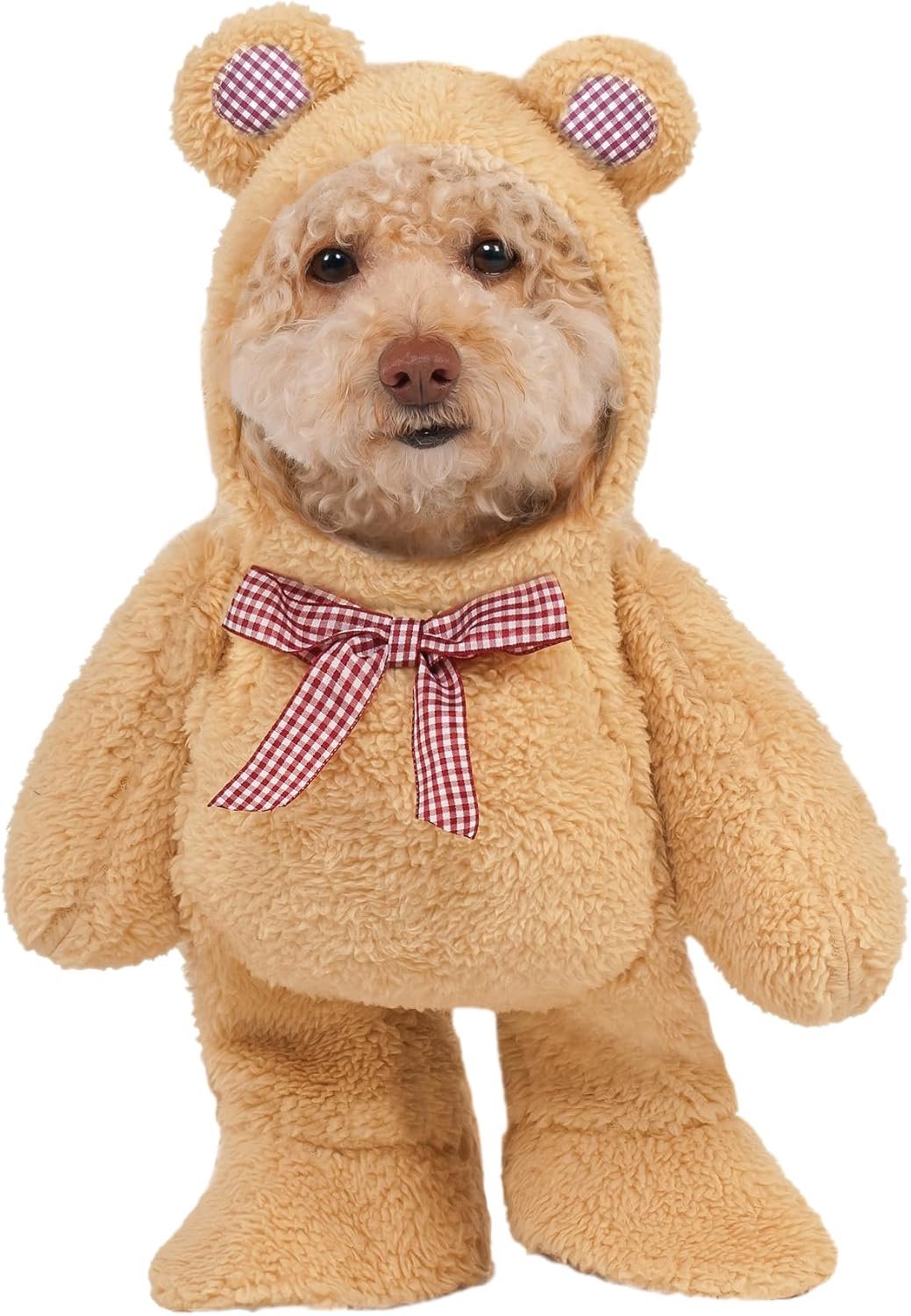 Rubie's Officiële Lopend Teddybeer Kostuum voor Honden - Maat S