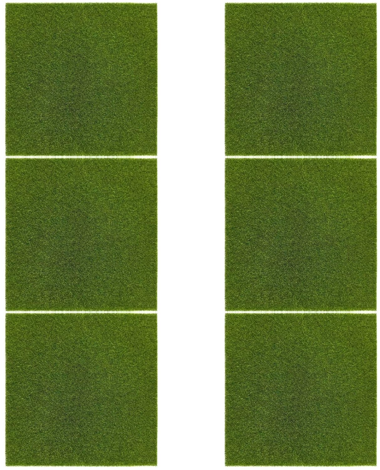 Set van 6 Groene Kunstgras Tapijten voor Decoratie