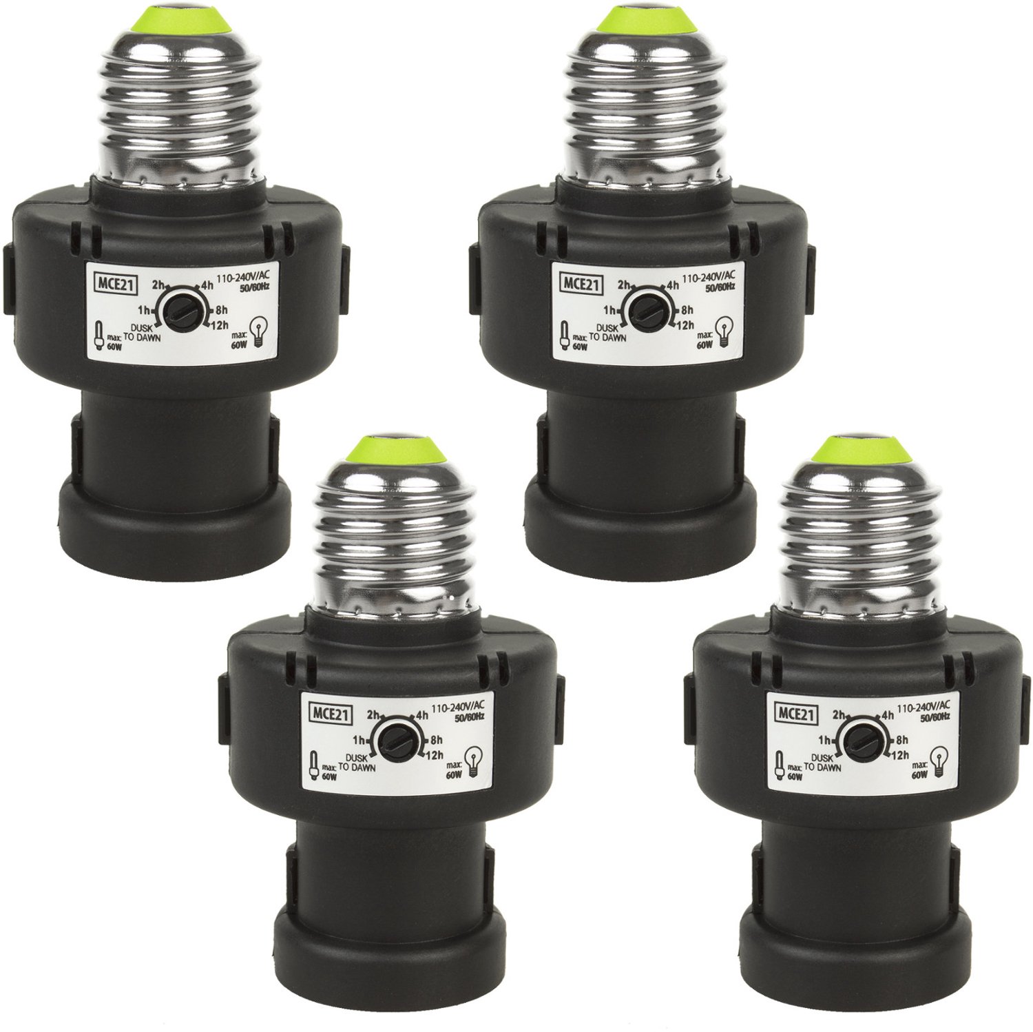 Maclean MCE21B Fitting - armatuur met schemersensor voor bulb IP20 klasse - 4 stuks