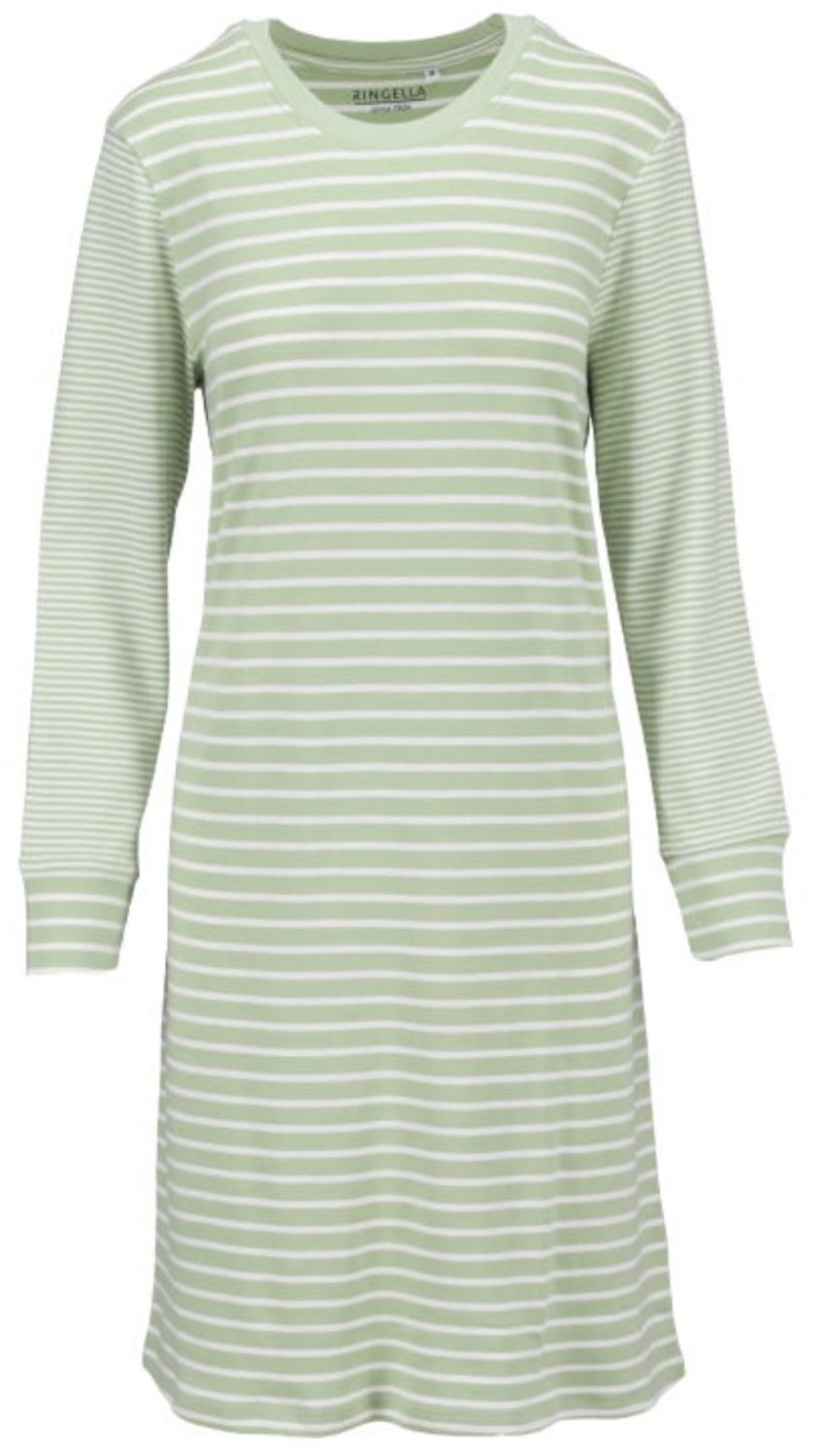 Ringella Katoenen dames nachthemd jade crème Ringella - Groen - Maat - 52