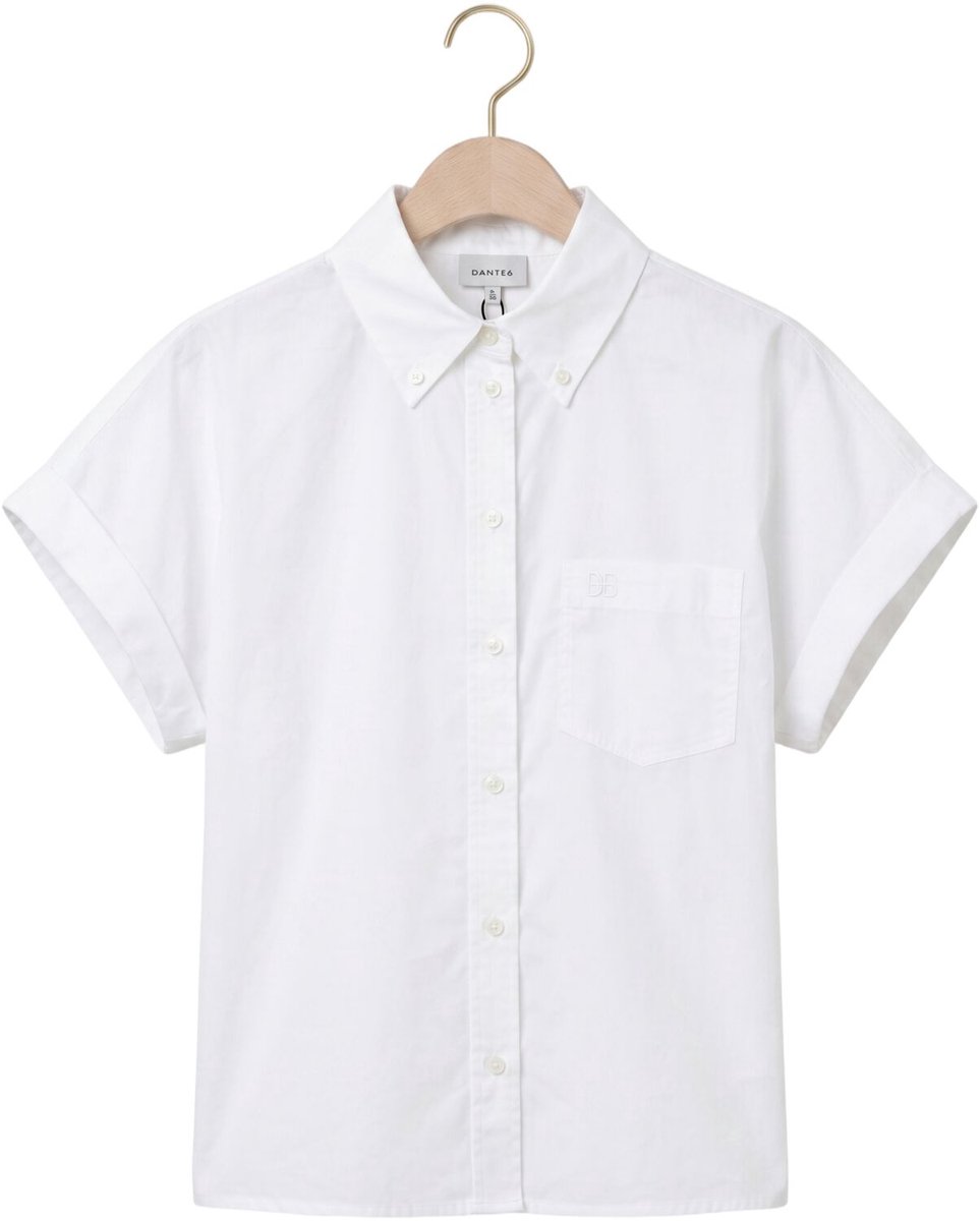 DANTE6 Eclat Cap-sleeve Button Down Shirt Blouses Dames - Wit - Maat 38