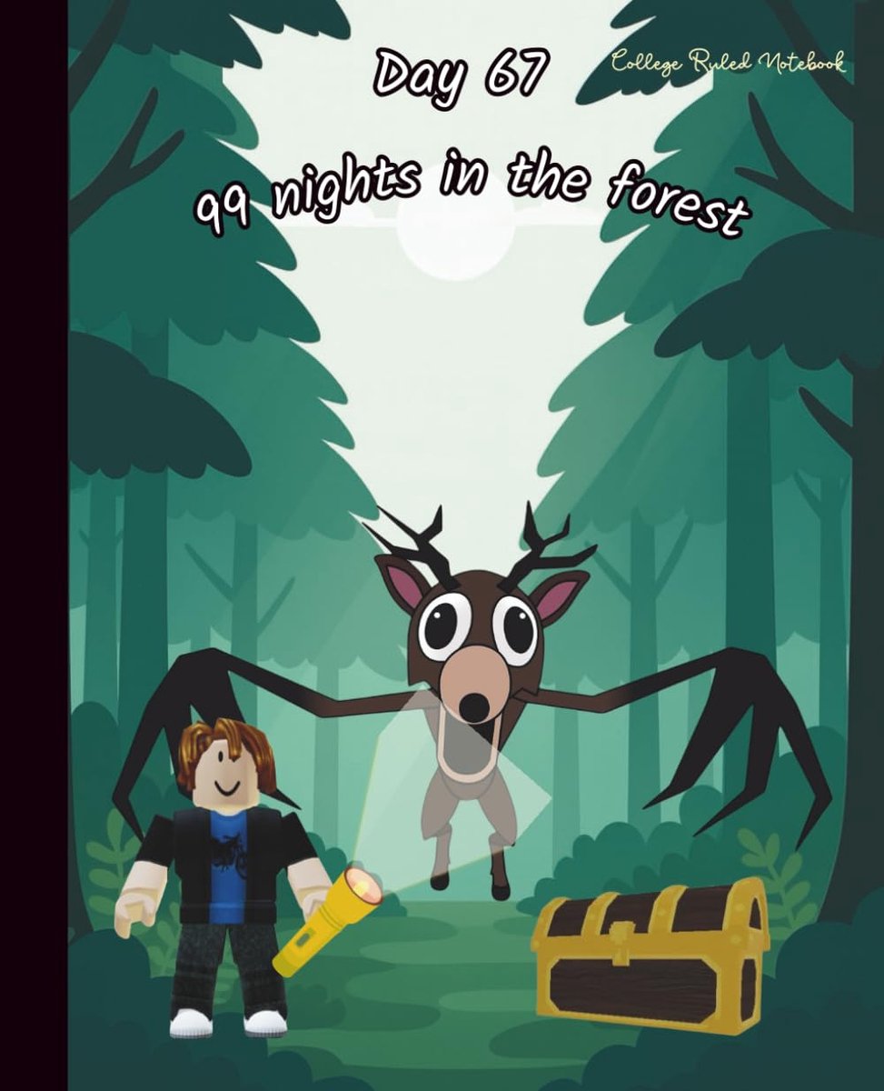 99 Nights in The Forest Notebook Journal, Trendy Game Deer Cover, 60 sheets: College Ruled Composition Note Book for - ShopVlot