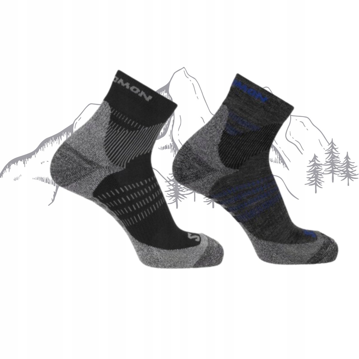 Salomon X Ultra Access Quarter Merino Sokken Heren/Dames 45-47 Antraciet