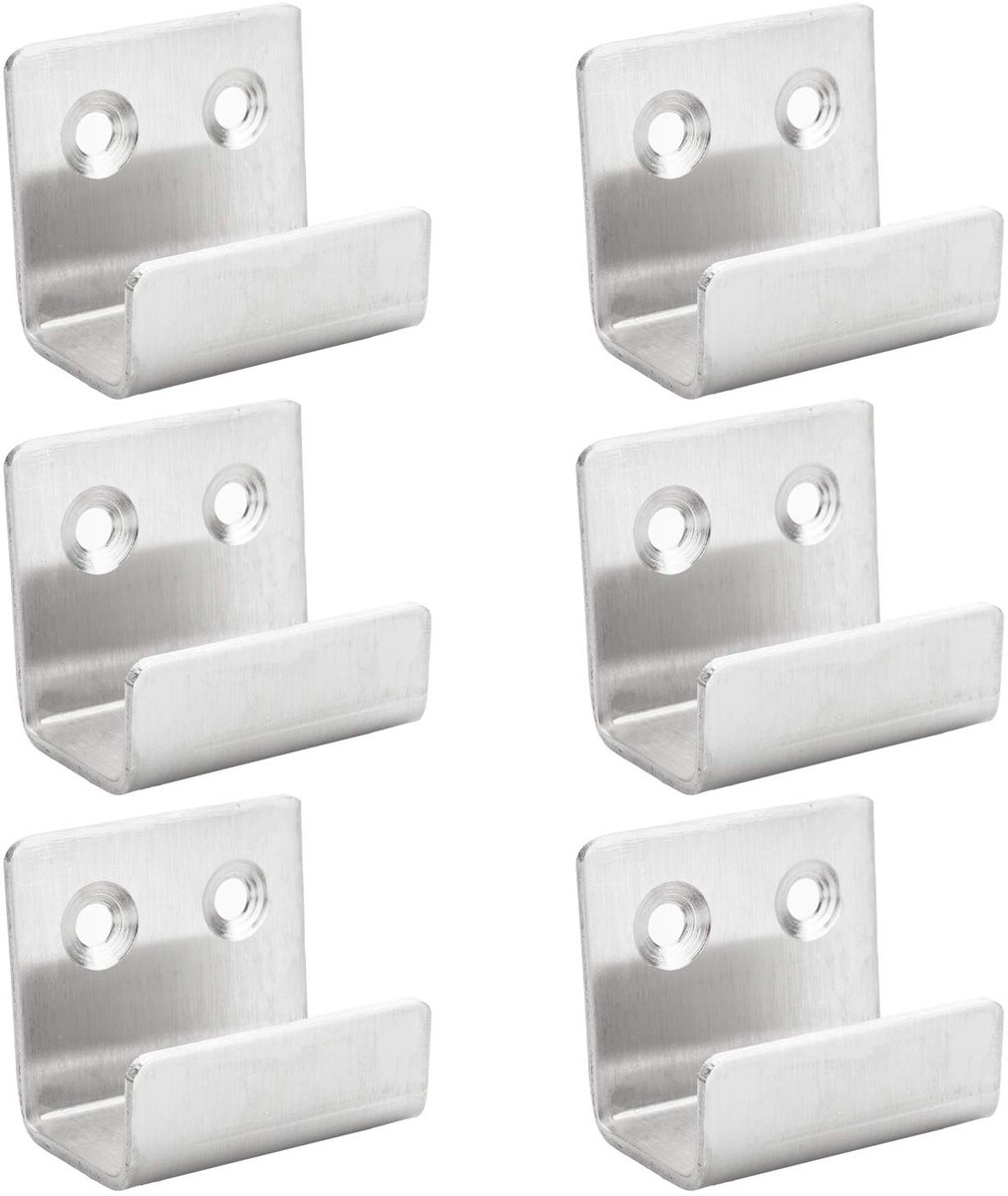 Dailygoods- Plafondhaken U-vormig - Roestvrij Staal 304 - 8 Stuks - Maximale Belasting 40 kg - Wandanker met Karabijnhaak - Duurzaam Design - Haak