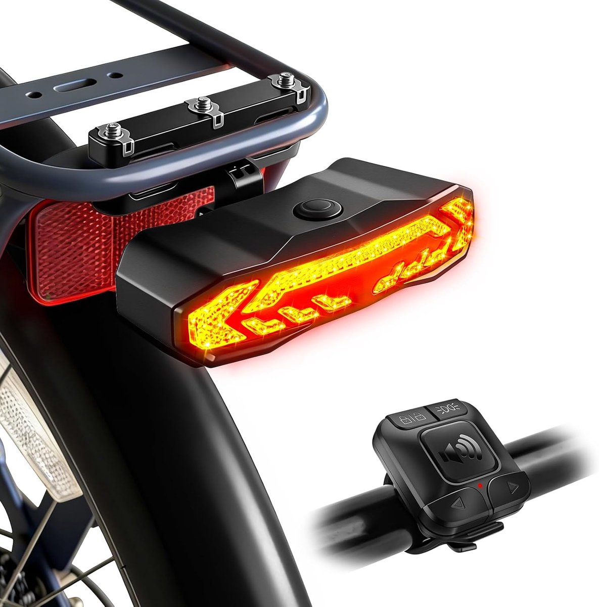 KZQ Fietsrichtingaanwijzers en remlichten - Fietsverlichting - Automatische aan/uit-bel - Richtingaanwijzers met afstandsbediening - USB-opladen - IP65 waterdicht