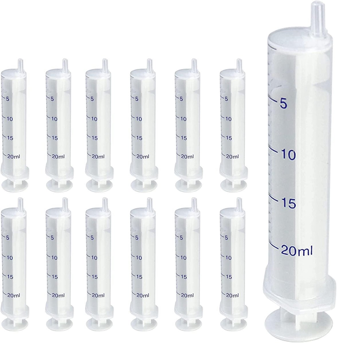 20ml plastic spuit kleine spuit 12st, plastic spuit zonder naald, spuit voor vloeistof, geschikt voor wetenschappelijke laboratoria, meten, water geven, bijvullen, olie of lijm Applicator
