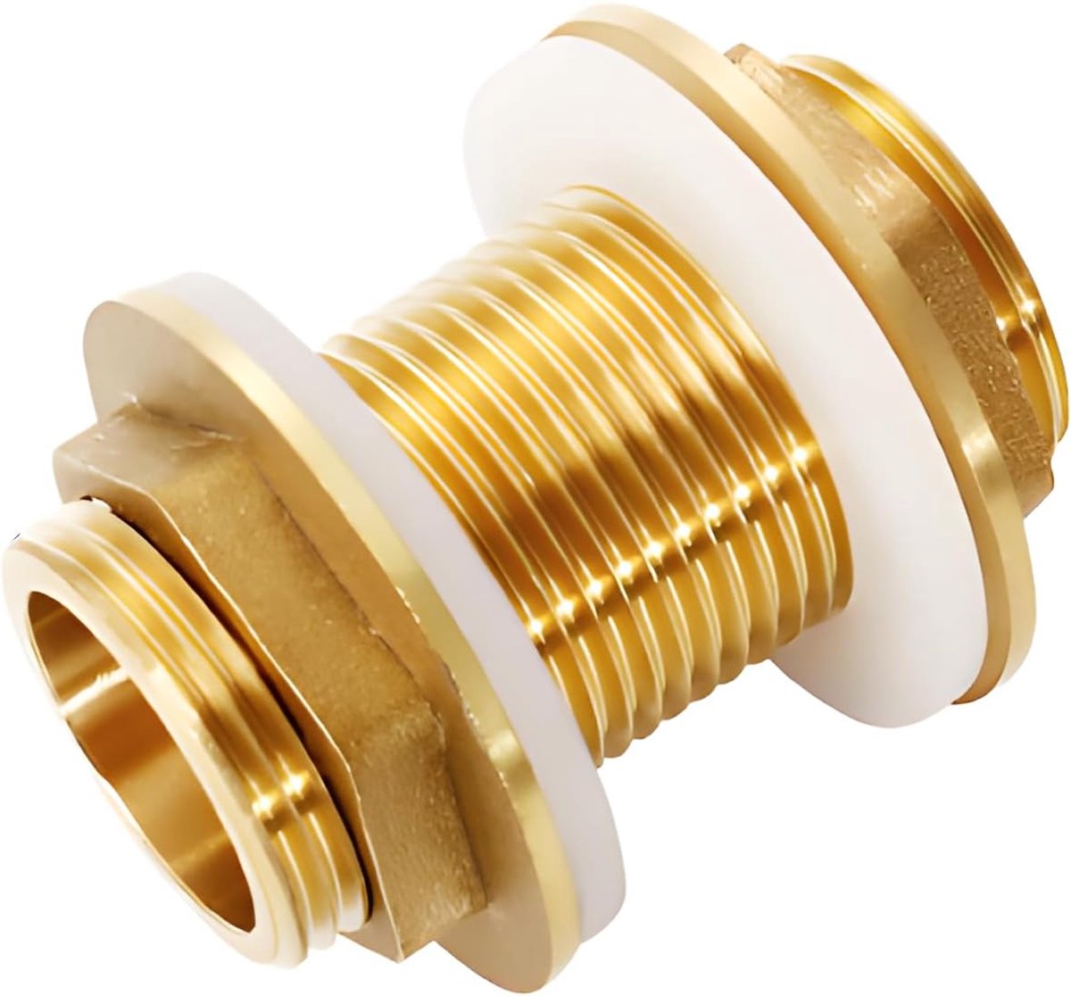 Schotverbinding 1,27 cm - Reservoiraansluiting G1/2" - Messing schotverbinding - Slangverbinding met 2 siliconen afdichtingen - Voor waterreservoirs en kranen (G3/4, 50 mm)