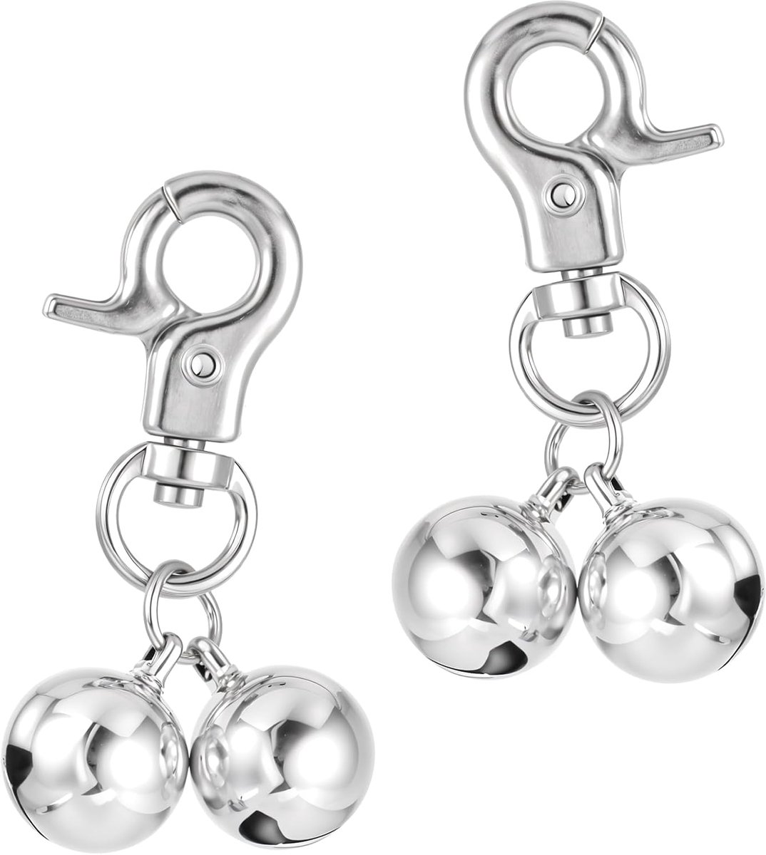 Dailygoods- Hondenbel 2 Stuks - Zilveren Klokken - Halsband Accessoires - Decoratie - 5 cm - Elegant Ontwerp - Halsbandbel