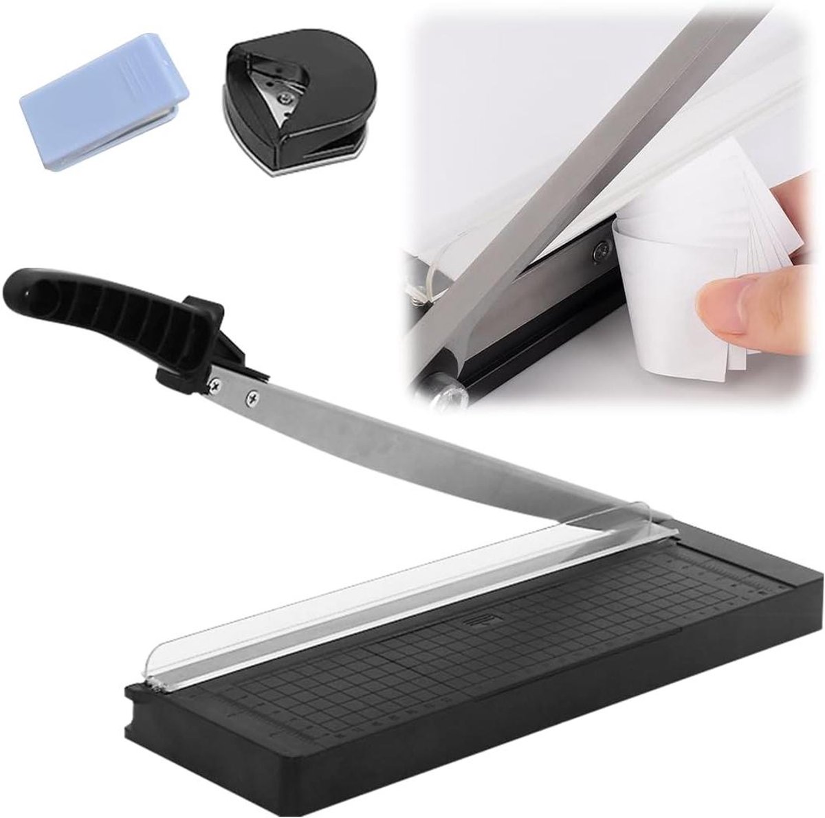 Papiersnijder A4 - Snijmachine Papier - Precisie Snijden - 3-in-1 Functie - 8 Vel Capaciteit - Zwart