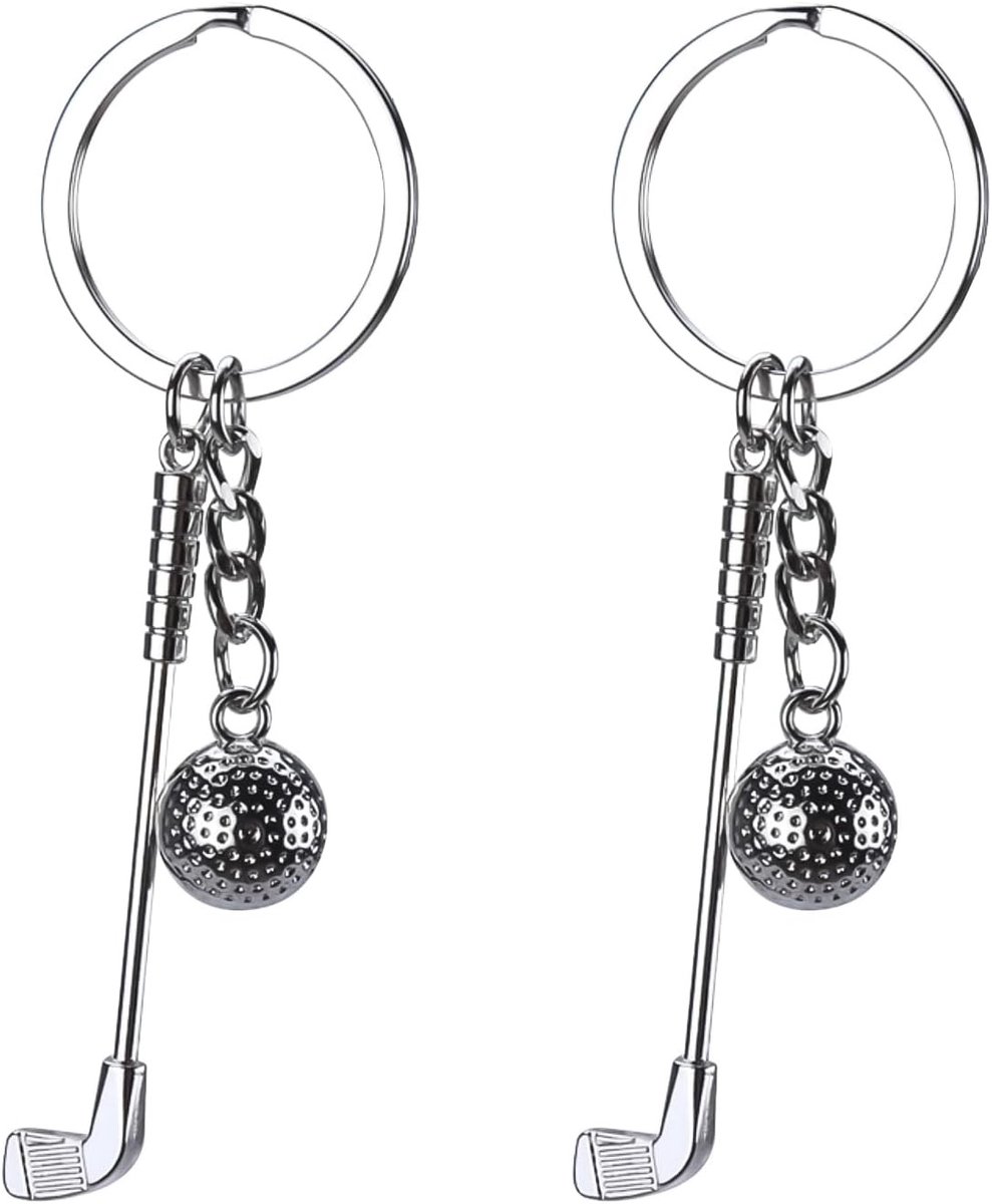 Creatieve Sleutelhanger Set met Golf Racket en Bal - Perfecte Accessoires voor Sportliefhebbers en Cadeau voor Golfclubs