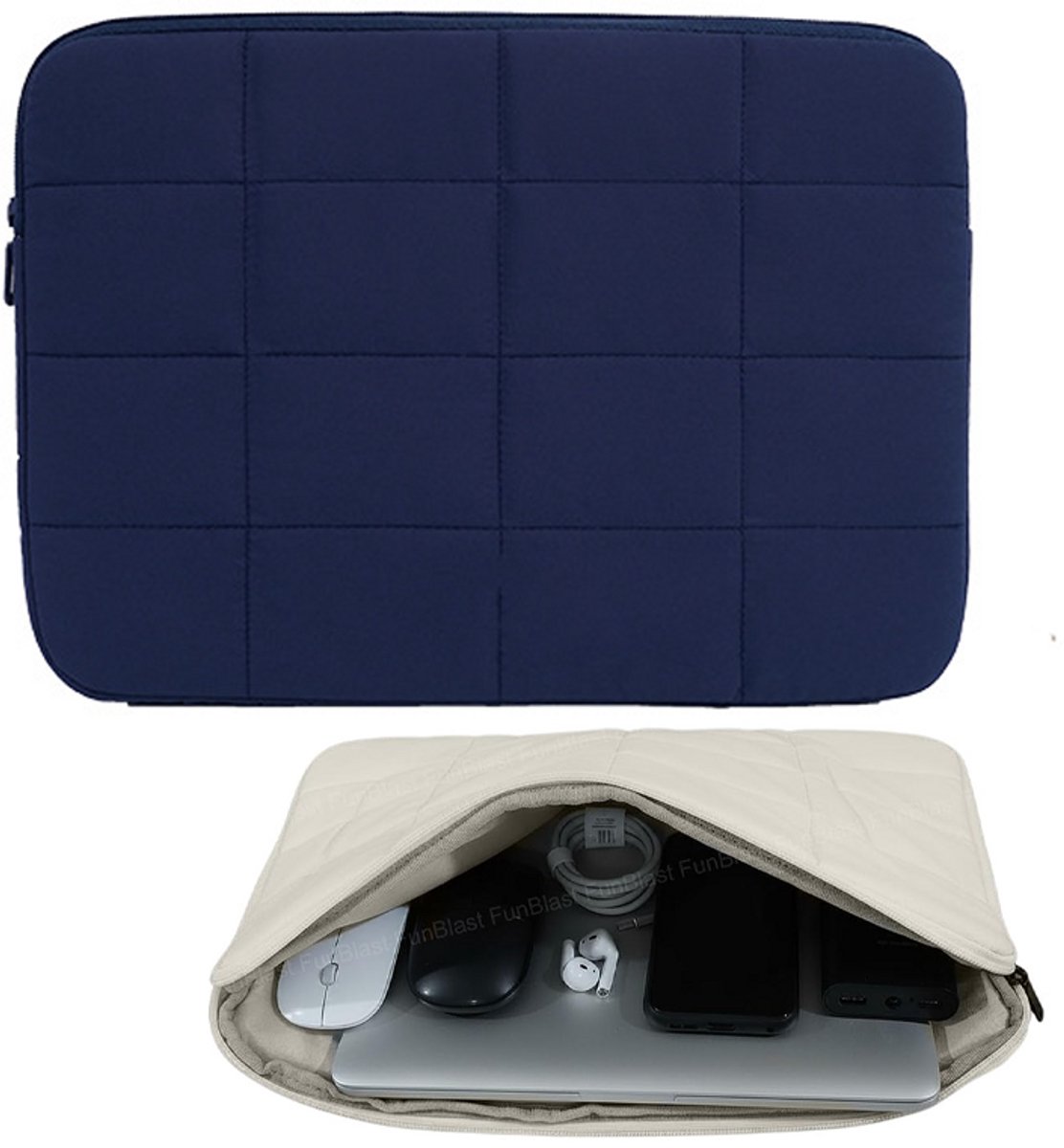 14-Inch Laptophoes - 1 Stuk - Laptop Soft Sleeve - Laptop Sleeve - Laptop Cover - Gewatteerde Laptoptas - Laptophoezen - Schokbestendig En Waterdicht - Geschikt Voor De Meeste Modellen - Marineblauw