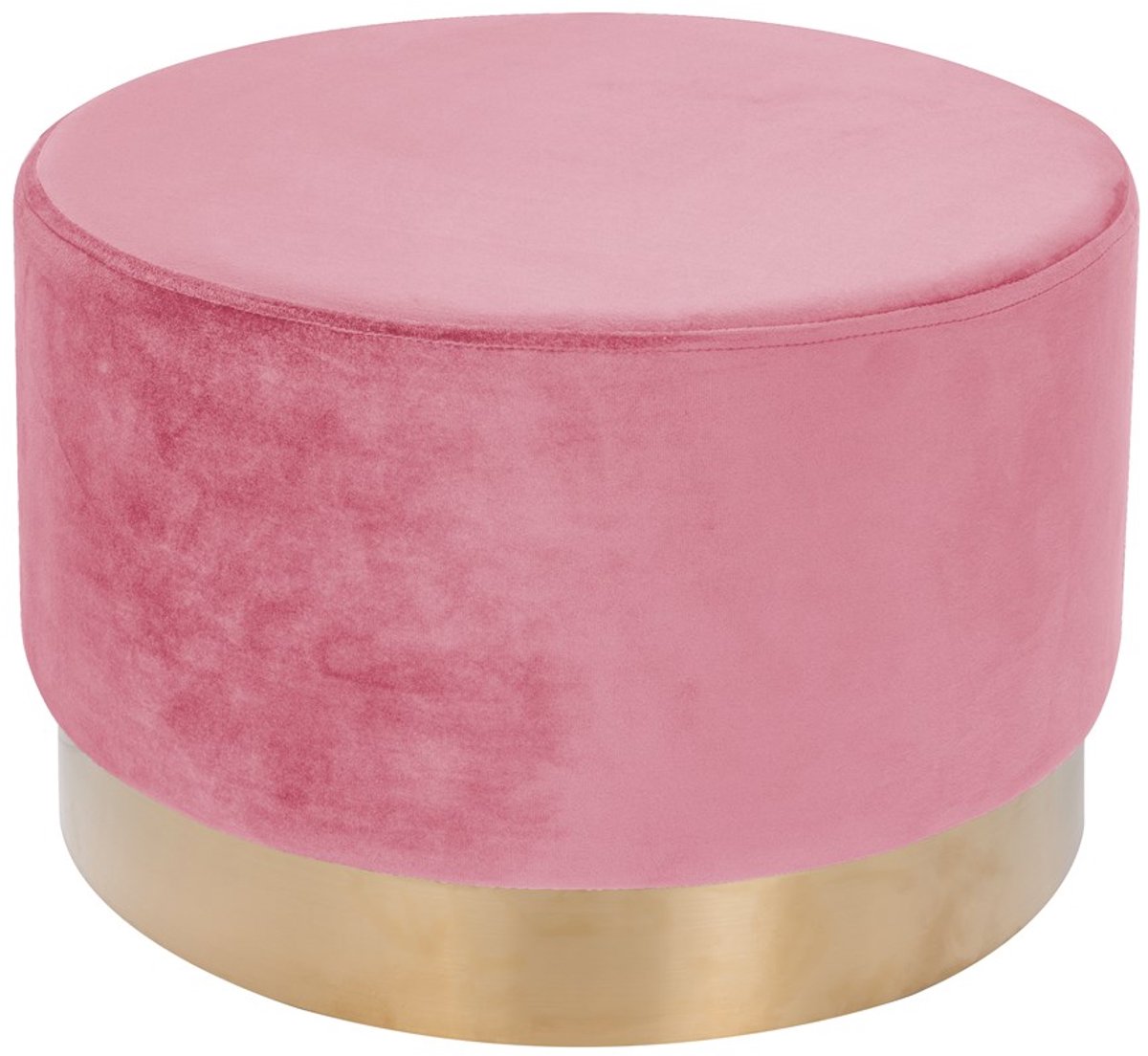 Padiro ronde poef Ø 55 x 43 cm - oudroze - fluweel - metalen voet