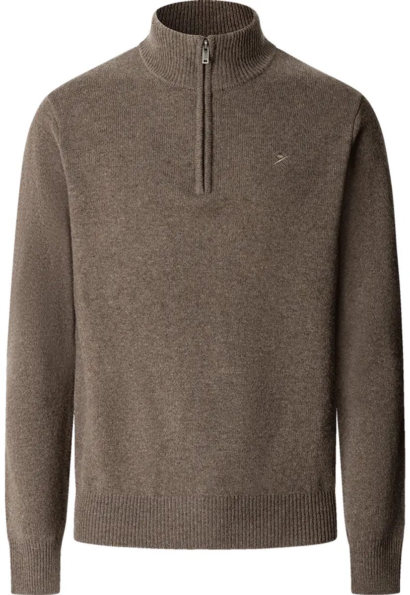 Hackett Hm7000286 Half Rits Trui Bruin XL Man
